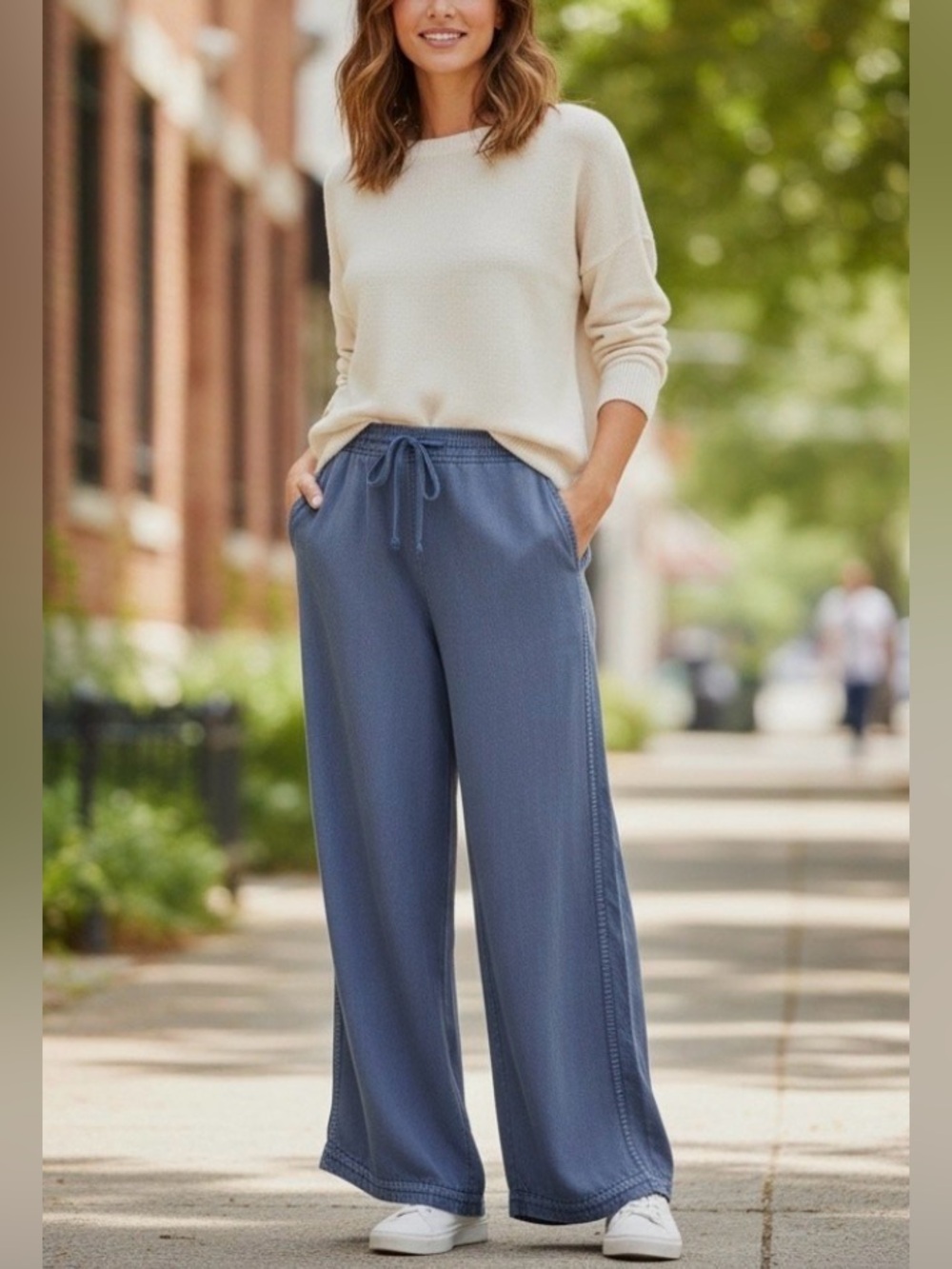 Thread & Supply Wide-Leg Pants in Light Blue Boho Flowy size Small